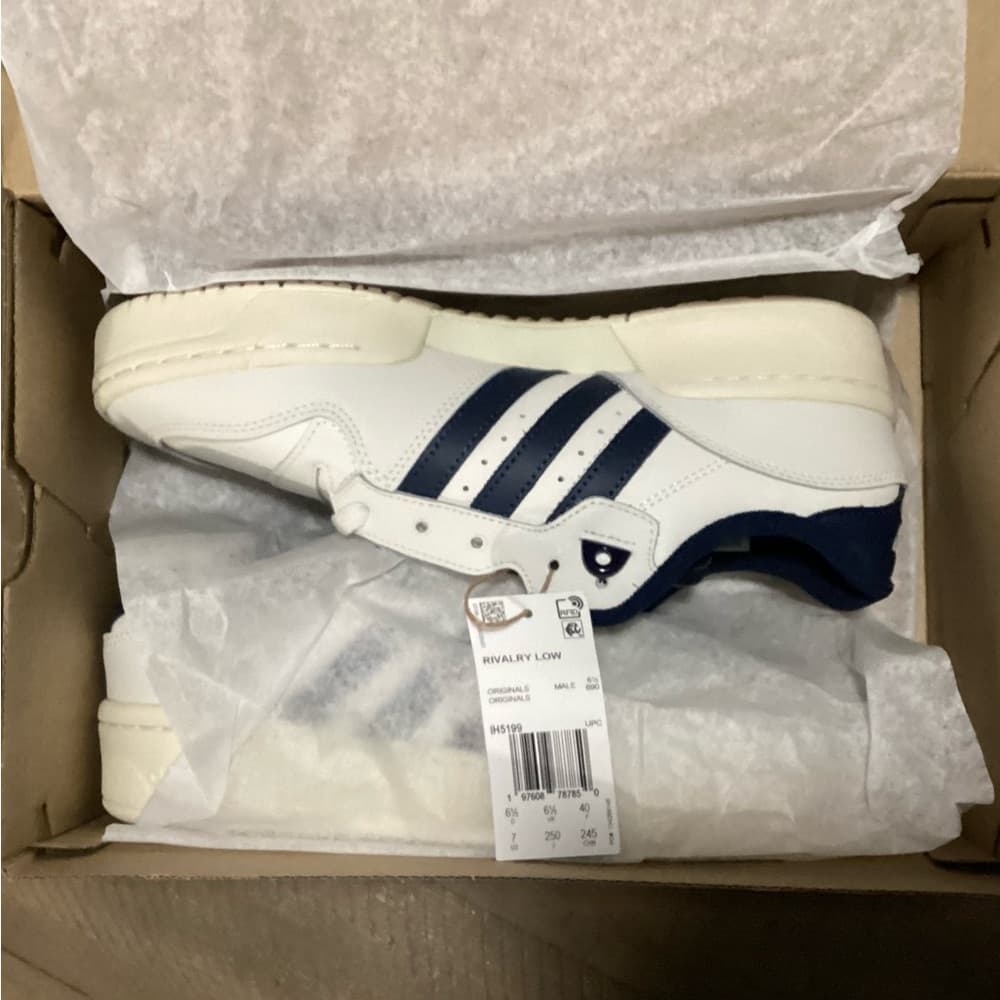 Adidas Men's Rivalry Low White and Indigo Blue Sneakers - Thumbnail 12