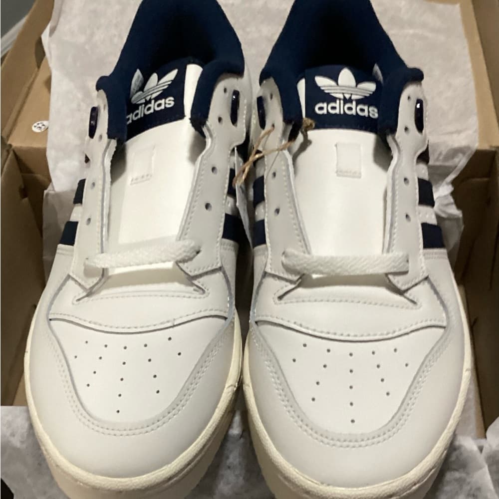 Adidas Men's Rivalry Low White and Indigo Blue Sneakers - Thumbnail 14