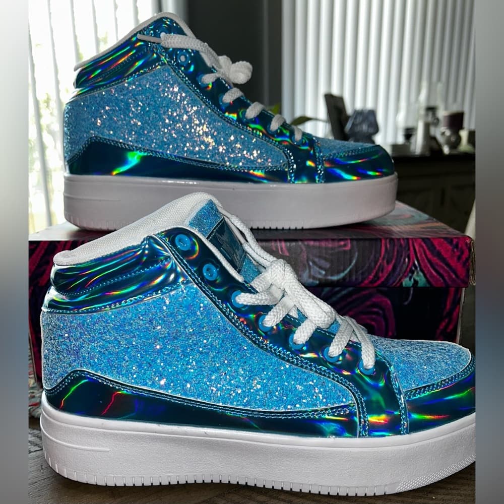 IGxx Glitter Sky Blue High-Top Sneakers - Thumbnail 2
