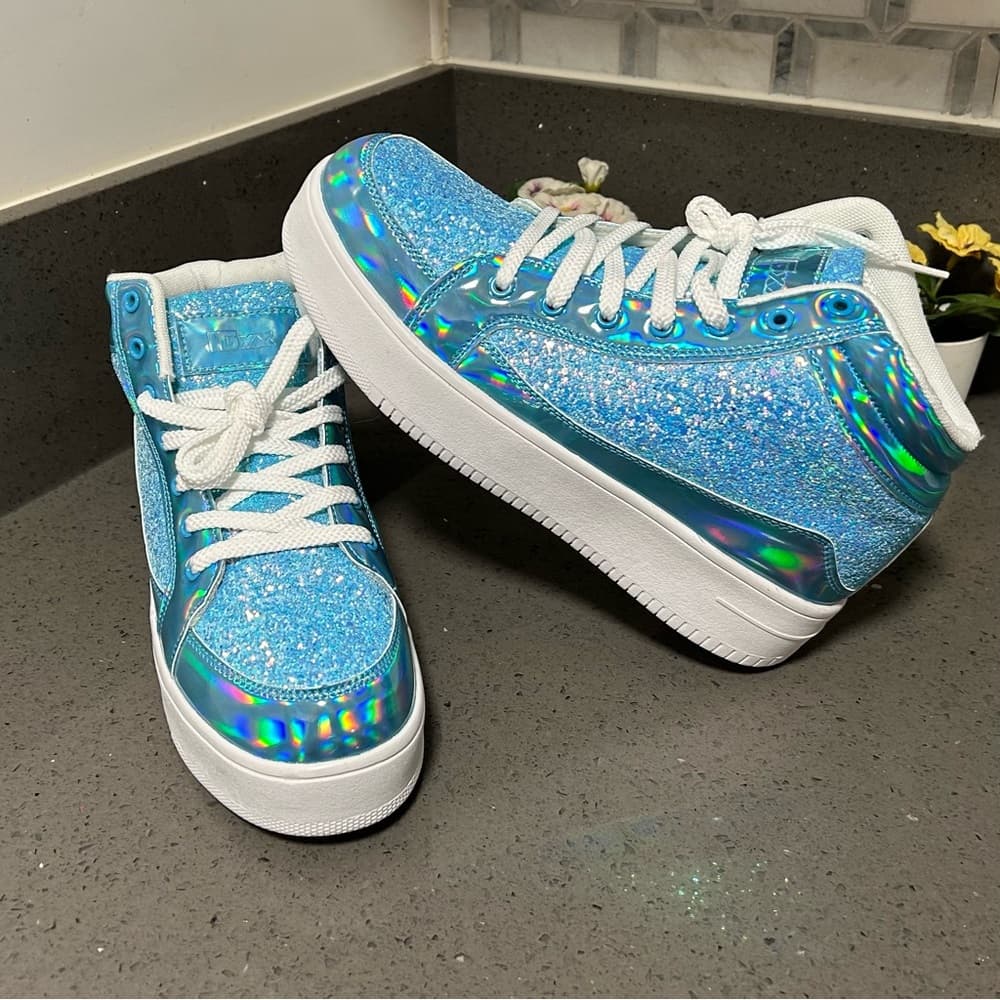 IGxx Glitter Sky Blue High-Top Sneakers - Thumbnail 3