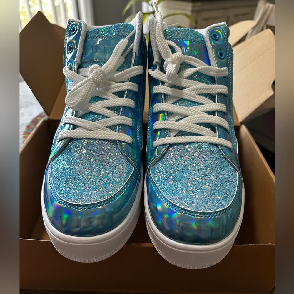 IGxx Glitter Sky Blue High-Top Sneakers - Thumbnail 5