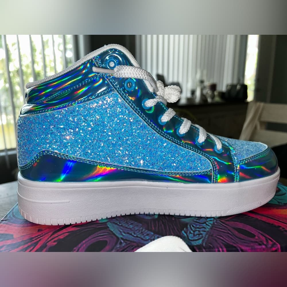 IGxx Glitter Sky Blue High-Top Sneakers - Thumbnail 7