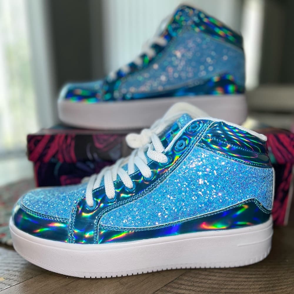 IGxx Glitter Sky Blue High-Top Sneakers - Thumbnail 8