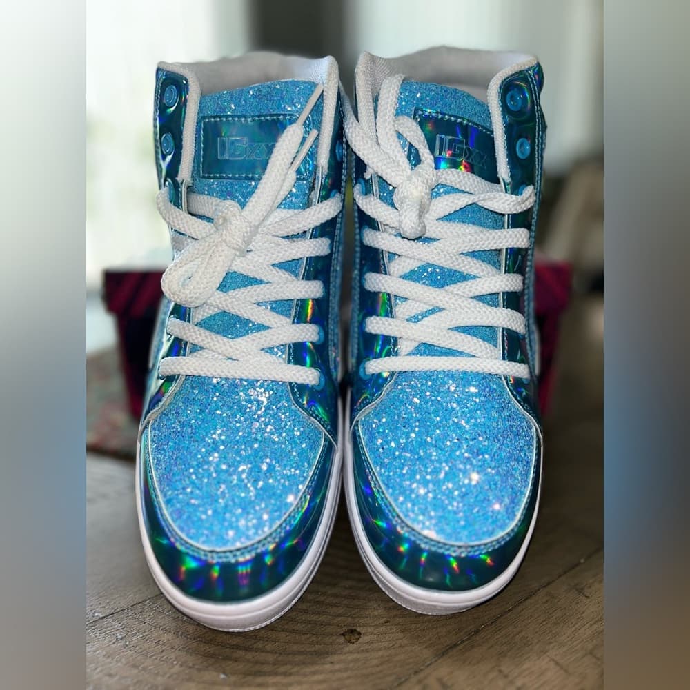 IGxx Glitter Sky Blue High-Top Sneakers - Thumbnail 12