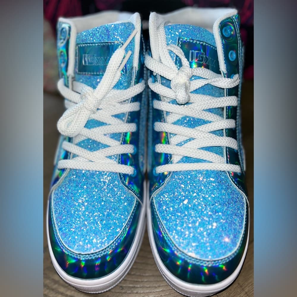 IGxx Glitter Sky Blue High-Top Sneakers - Thumbnail 9