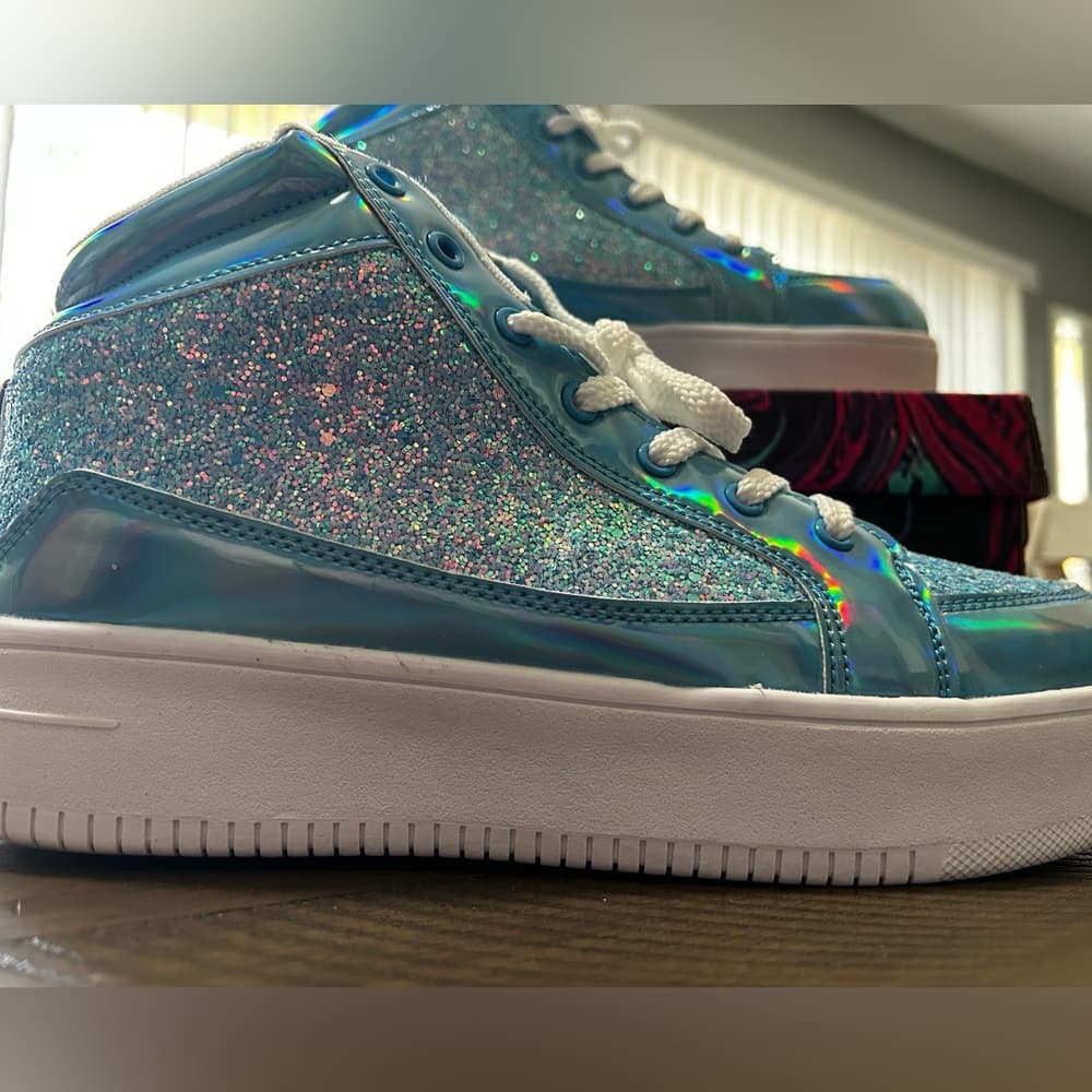 IGxx Glitter Sky Blue High-Top Sneakers - Thumbnail 4