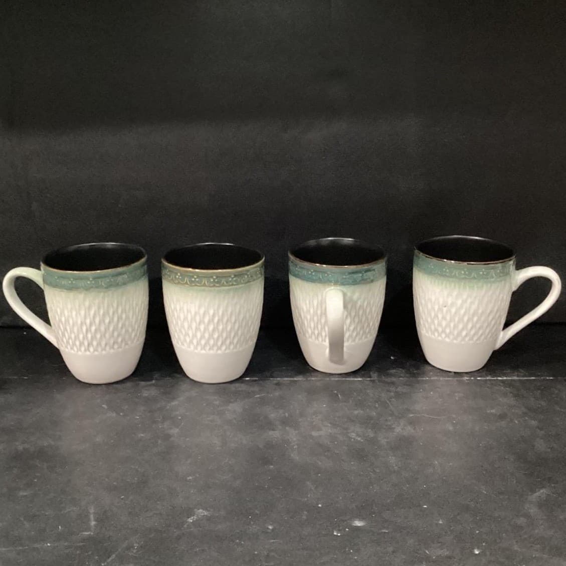Mikasa Gourmet Basics Sorrento Coffee Cups, Set of 4, Vintage Stoneware Mugs - Thumbnail 8