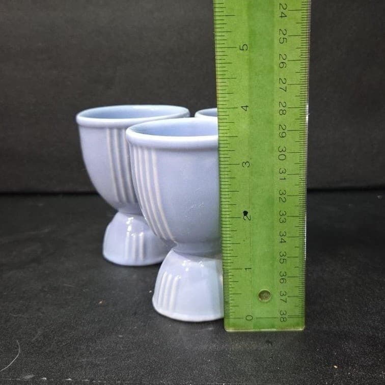 Hankscraft Blue Egg Cups, Set of 3, Vintage Double Side Design Kitchen Accessory - Thumbnail 9