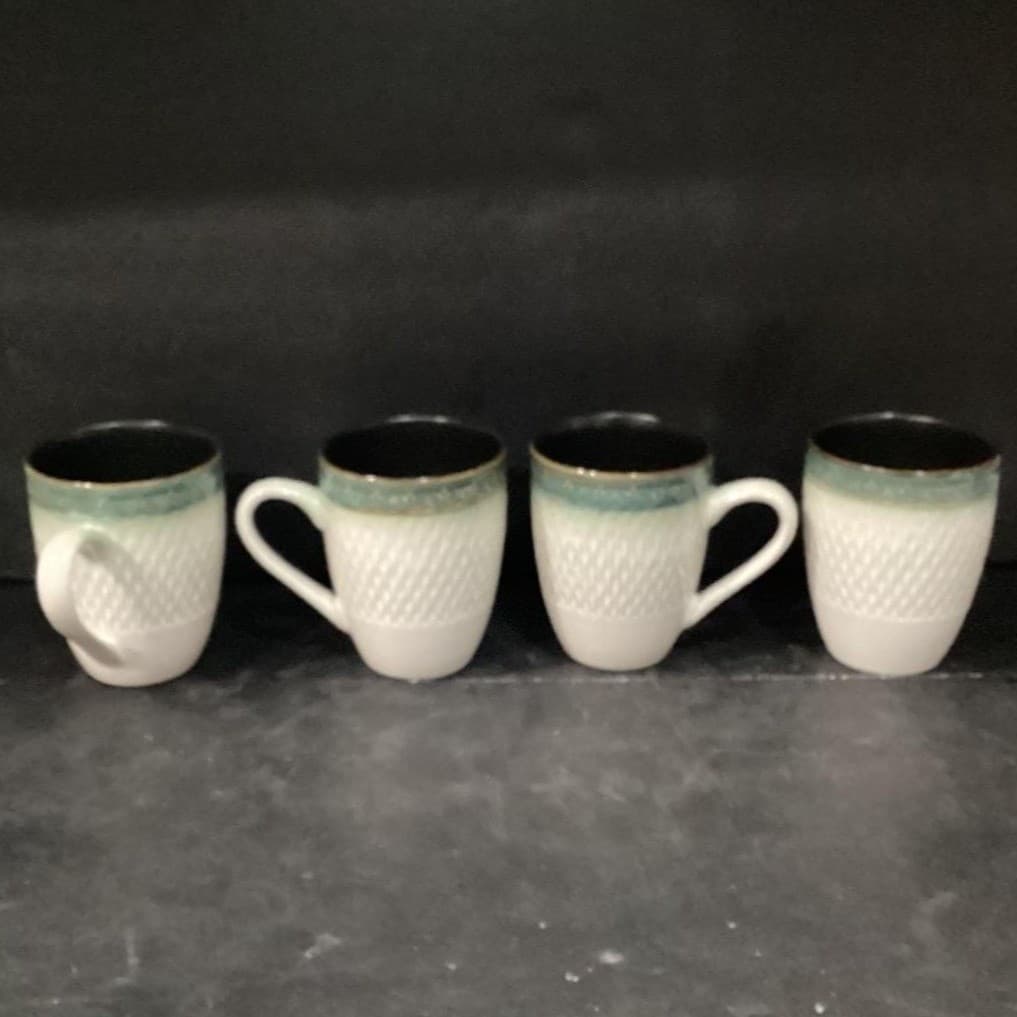 Mikasa Gourmet Basics Sorrento Coffee Cups, Set of 4, Vintage Stoneware Mugs - Thumbnail 9