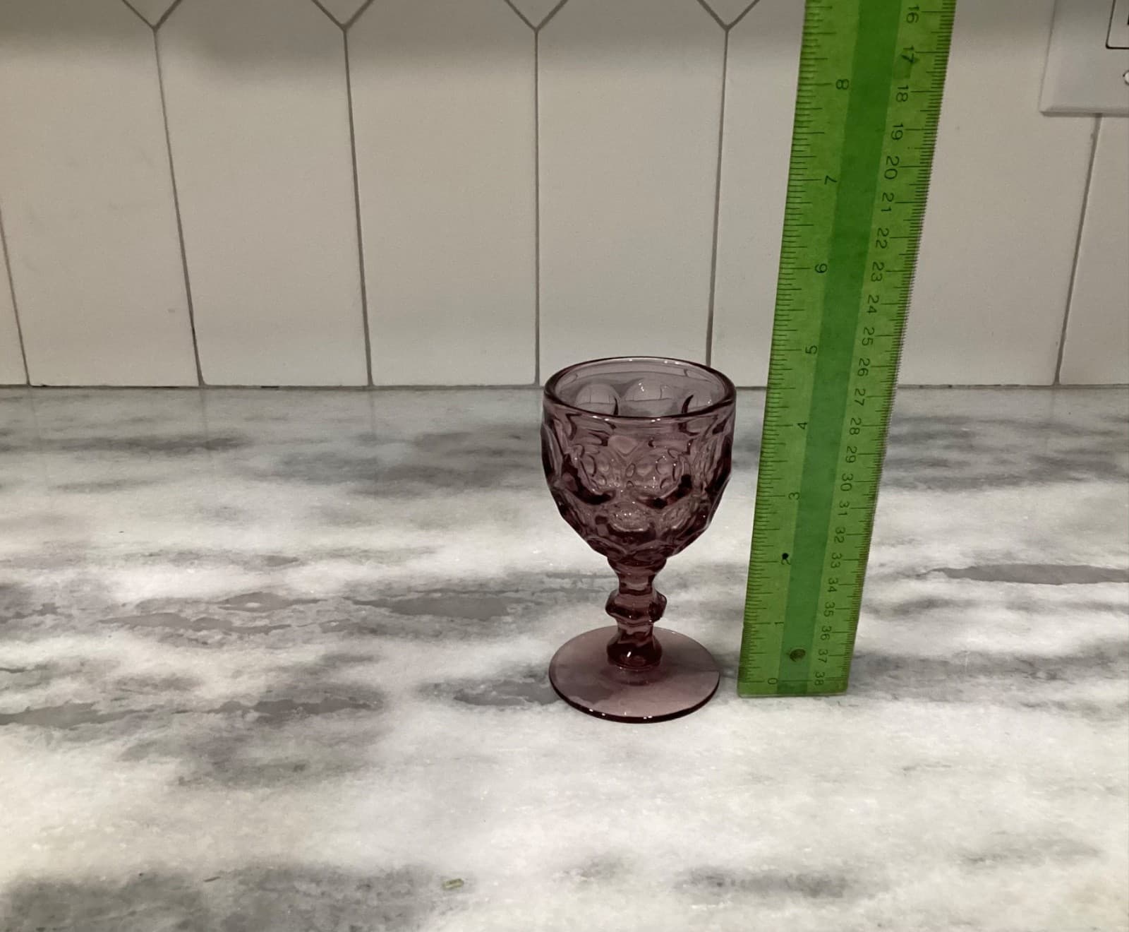 Vintage Imperial Glass Ohio Provincial Amethyst Water Goblet 3 Oz Vtg Set of 3 - Thumbnail 5