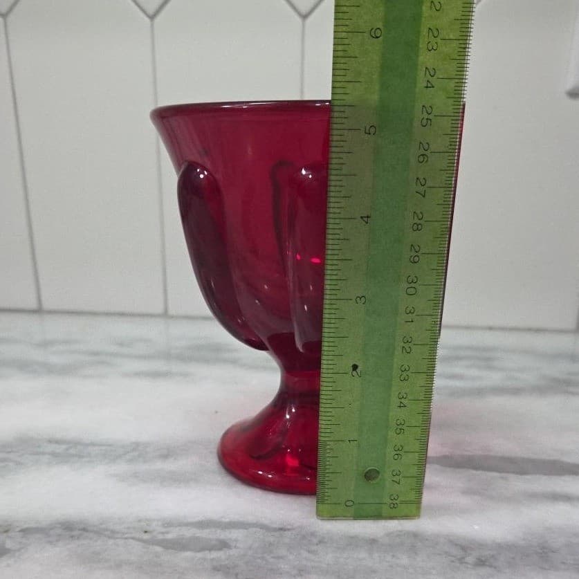 Viking Ruby Red Compote, Vintage Footed Candy Dish Replacement Table Centerpiece - Thumbnail 9