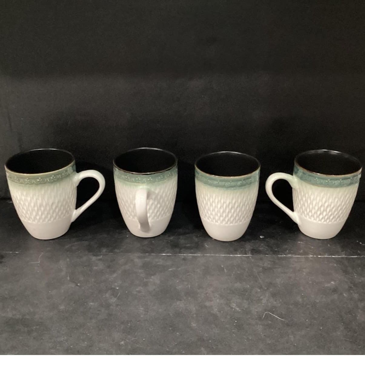 Mikasa Gourmet Basics Sorrento Coffee Cups, Set of 4, Vintage Stoneware Mugs - Thumbnail 11