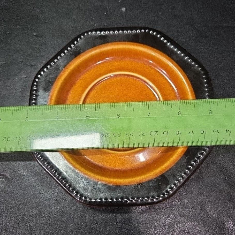 Sears Ironstone Coffee Cup & Saucer, Vintage Black and Amber Design Kitchenware - Thumbnail 10