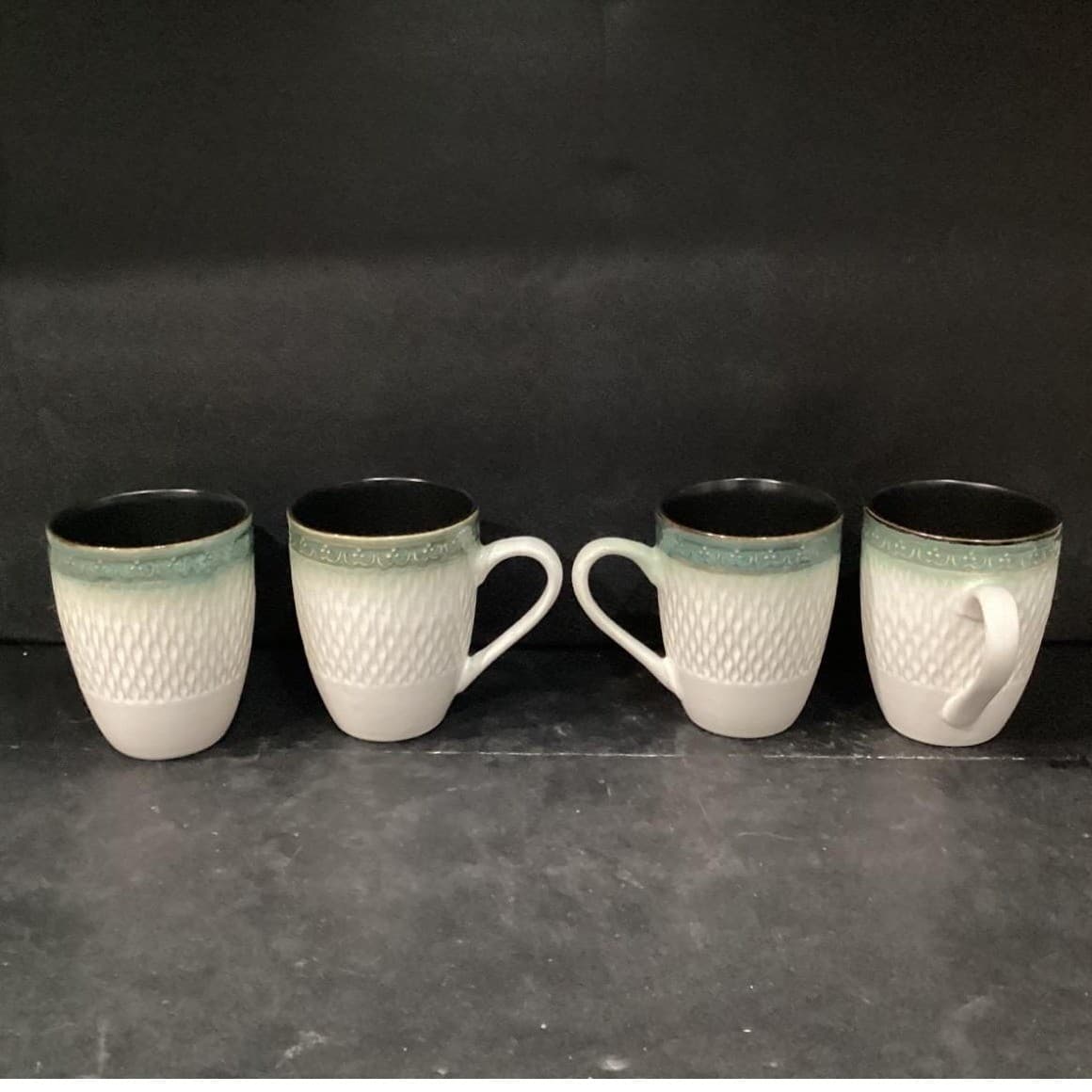 Mikasa Gourmet Basics Sorrento Coffee Cups, Set of 4, Vintage Stoneware Mugs - Thumbnail 2