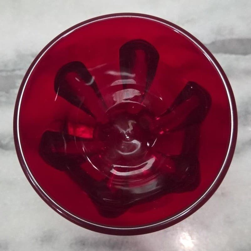 Viking Ruby Red Compote, Vintage Footed Candy Dish Replacement Table Centerpiece - Thumbnail 7