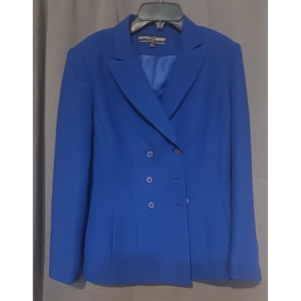 Kasper & Company ASL Royal Blue Double Breasted Blazer Women's Size 4 Jacket - Thumbnail 3