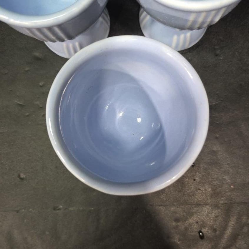 Hankscraft Blue Egg Cups, Set of 3, Vintage Double Side Design Kitchen Accessory - Thumbnail 7