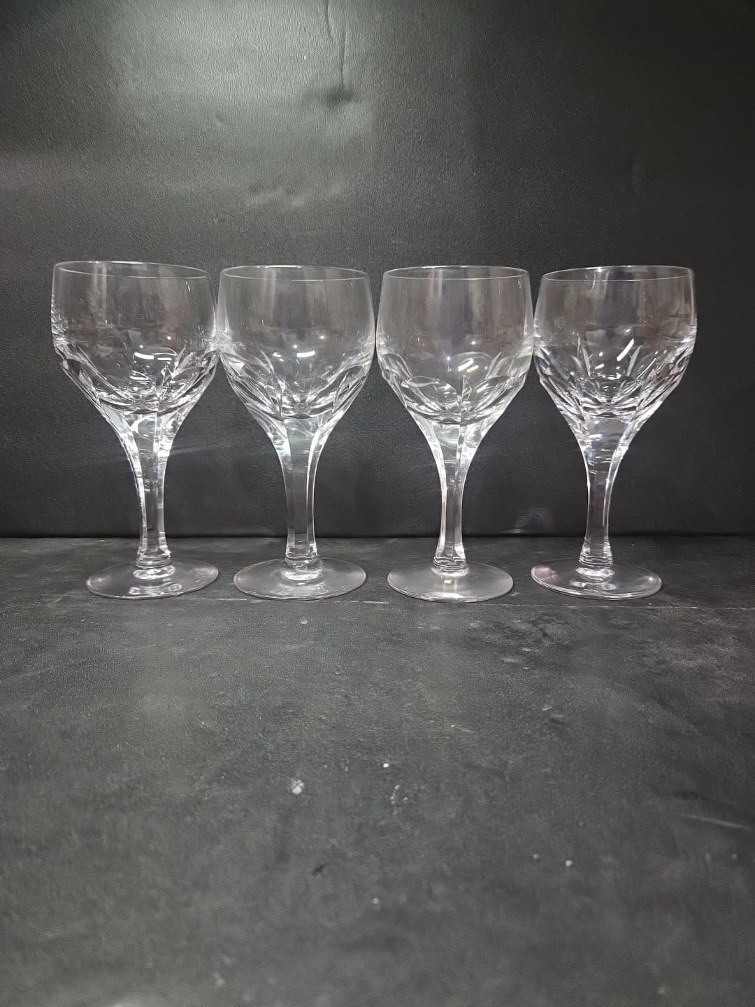 Atlantis Evora Panel Cut Crystal Glasses, Set of 4, Water Glasses, Wine Glasses
