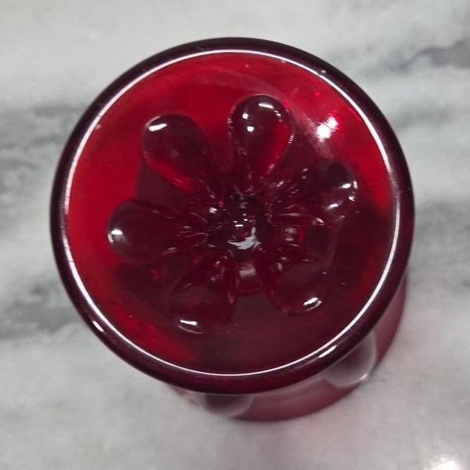 Viking Ruby Red Compote, Vintage Footed Candy Dish Replacement Table Centerpiece - Thumbnail 8