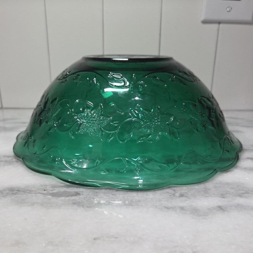 Princess House Fantasia Emerald Green Crystal Bowl #5249, Vintage Serveware - Thumbnail 7