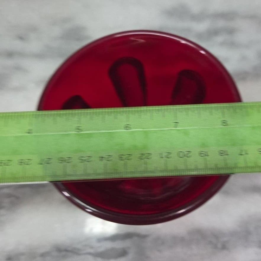 Viking Ruby Red Compote, Vintage Footed Candy Dish Replacement Table Centerpiece - Thumbnail 10