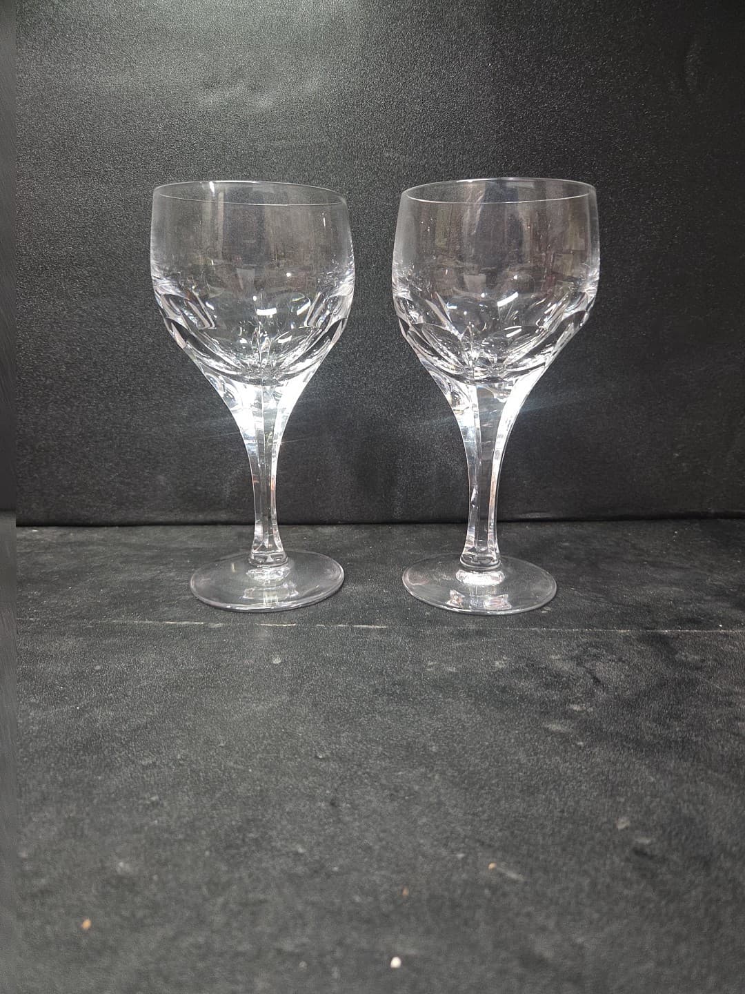 Atlantis Evora Panel Cut Crystal Glasses, Set of 2, Water Glasses, Wine Glasses - Thumbnail 4