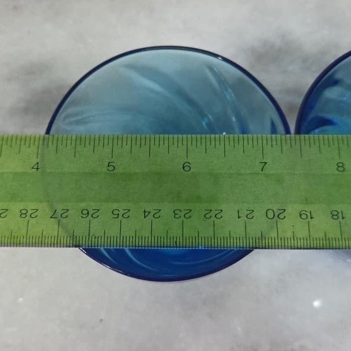 Blue Swirl Design Glass Lowball Tumblers, Set of 2 Vintage Old Fashioned Glasses - Thumbnail 9