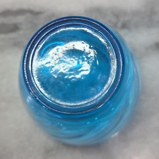 Blue Swirl Design Glass Lowball Tumblers, Set of 2 Vintage Old Fashioned Glasses - Thumbnail 7