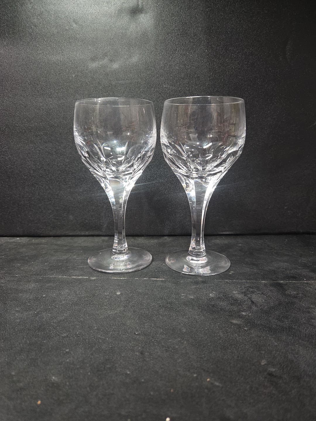 Atlantis Evora Panel Cut Crystal Glasses, Set of 2, Water Glasses, Wine Glasses - Thumbnail 2