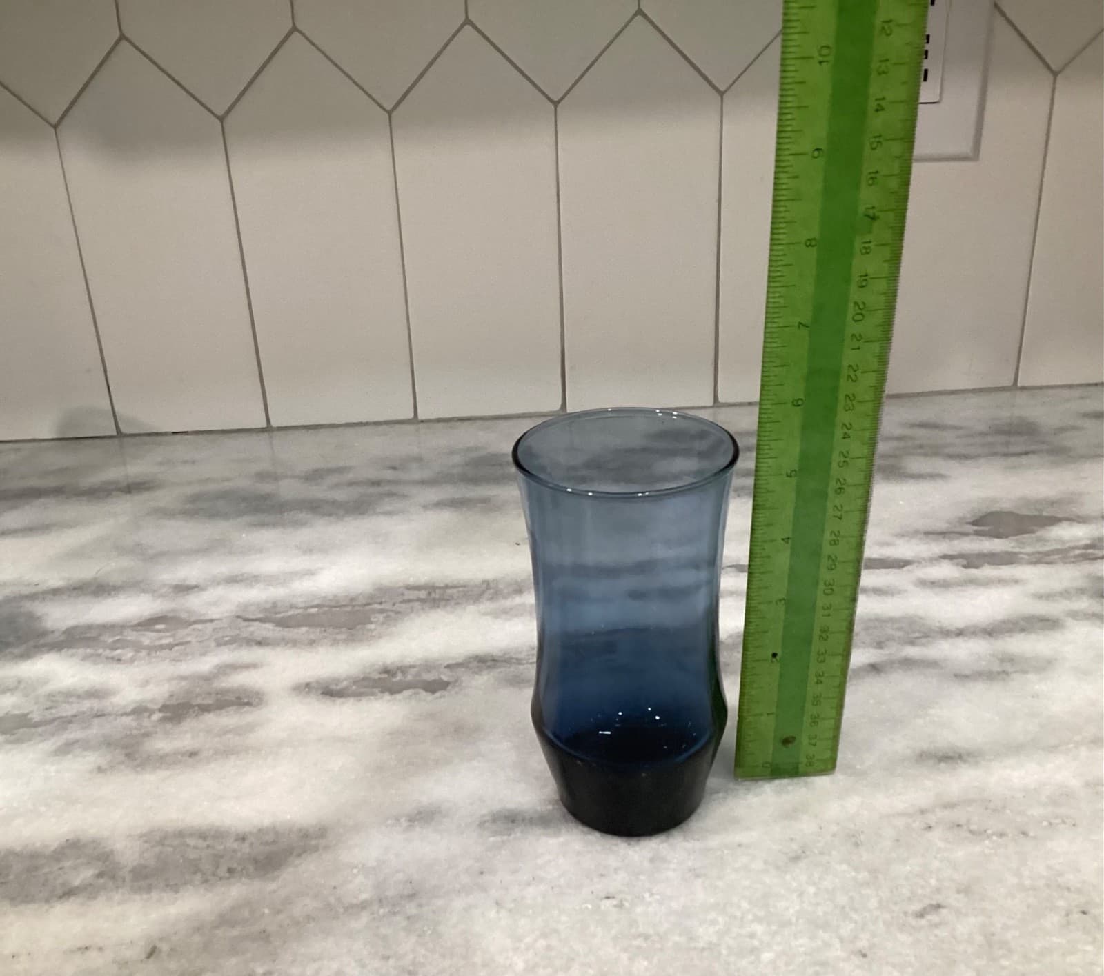 Vintage Libbey Glass Tumblers SET of 4 Apollo Dusky Blue 5 1/2" Tall Holds 13 oz - Thumbnail 5
