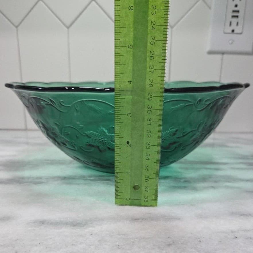 Princess House Fantasia Emerald Green Crystal Bowl #5249, Vintage Serveware - Thumbnail 5