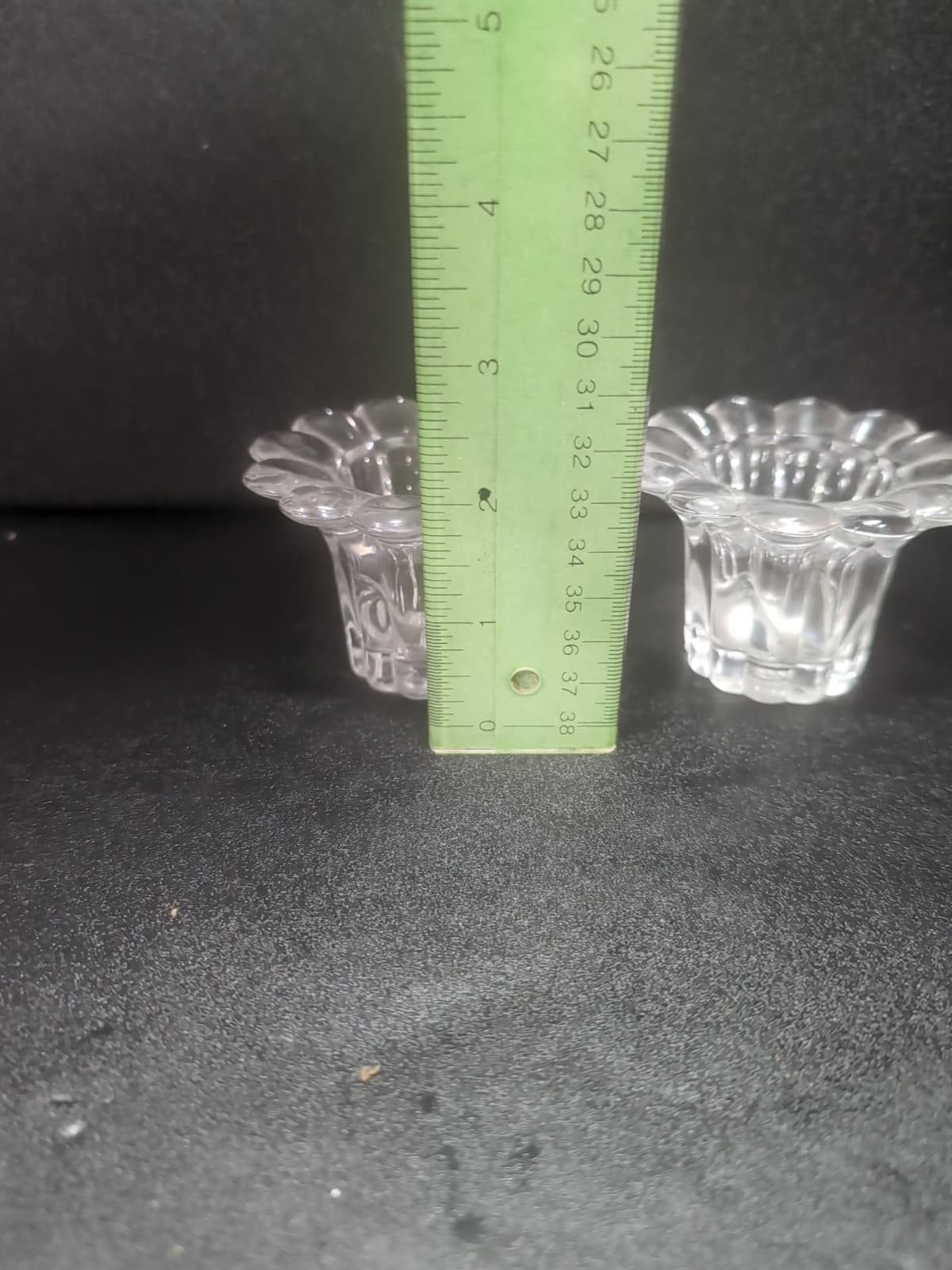 Borgonovo Queen Taper Candle Holder, Clear Glass Set of 2, Vintage Glassware - Thumbnail 9