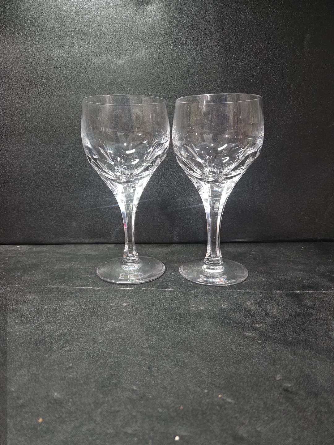 Atlantis Evora Panel Cut Crystal Glasses, Set of 2, Water Glasses, Wine Glasses - Thumbnail 3