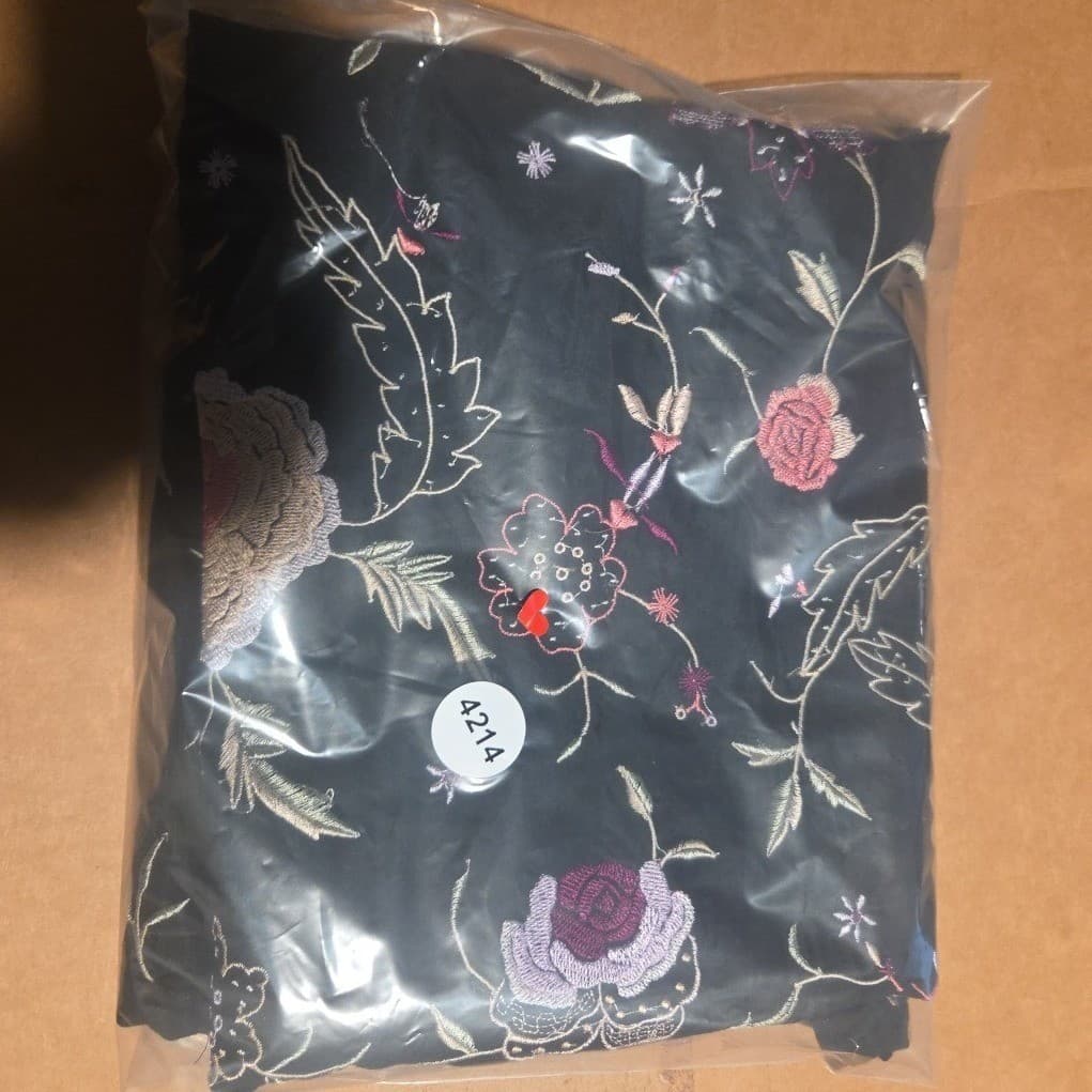 Gap Black Floral Embroidered Rayon Pencil Skirt, Women's Size 6, Knee Length - Thumbnail 7