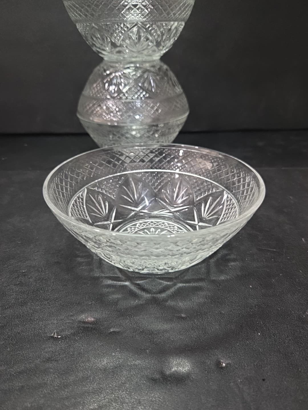 J. G. Durand Cristal D'ARQUES Star Pattern Glass Cereal Soup Bowl 5-½" Set Of 4 - Thumbnail 5