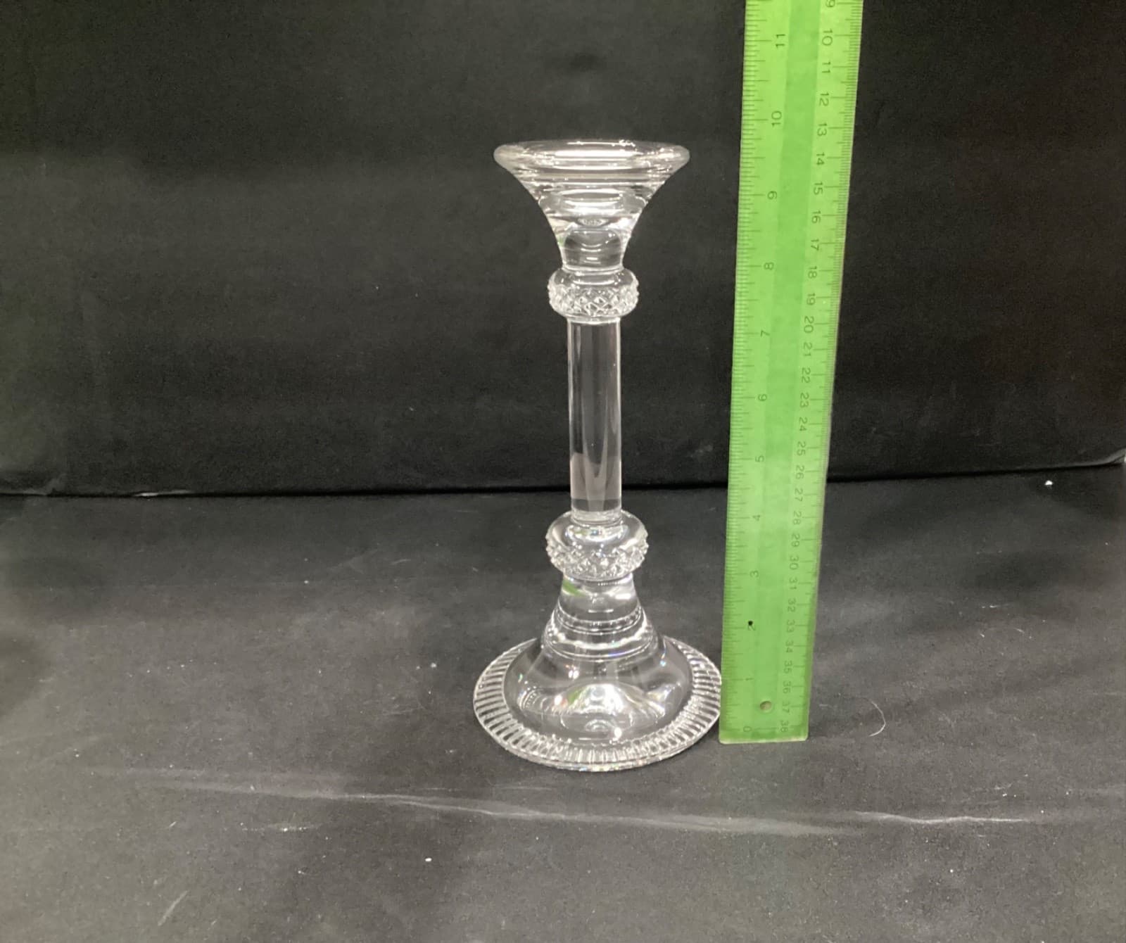 Pair of Crystal Candle Holders 9 1/2 inches Tall & Elegant - Thumbnail 4