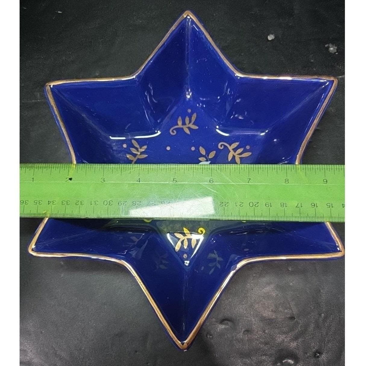 Palm Tree Co Hand-Painted Star Of David Bowl, Vintage Dove & Olive Branch Design - Thumbnail 3