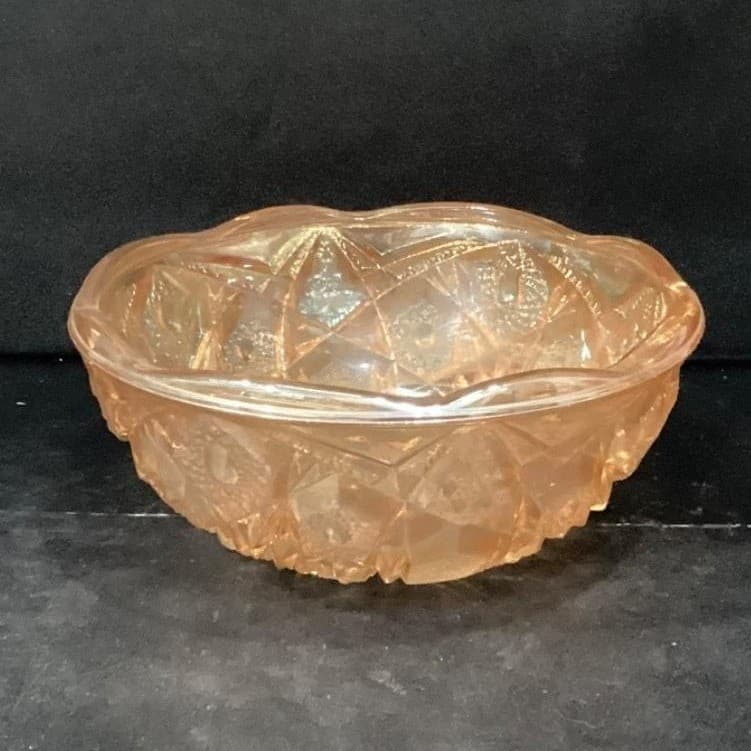 Imperial Glass Marigold Serving Bowl, Vintage Iridescent Carnival Glassware - Thumbnail 2