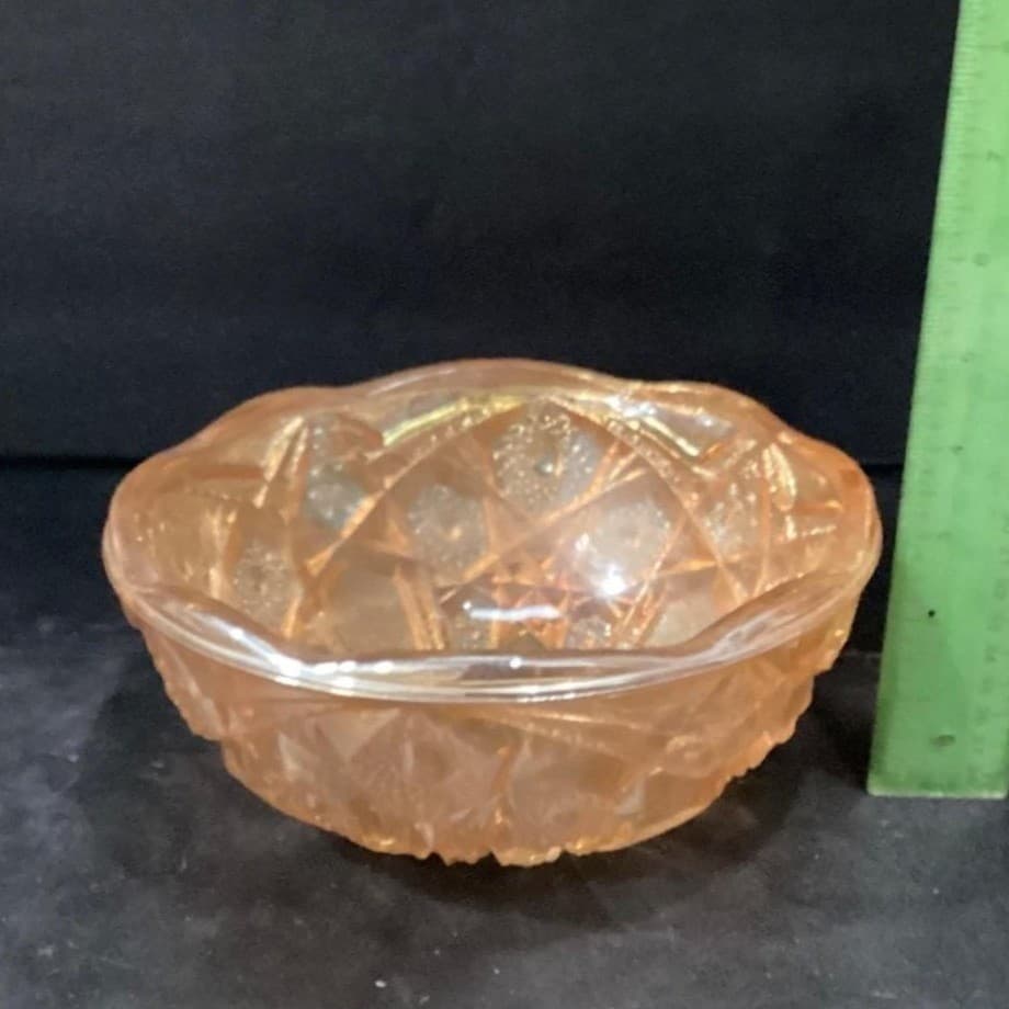 Imperial Glass Marigold Serving Bowl, Vintage Iridescent Carnival Glassware - Thumbnail 6