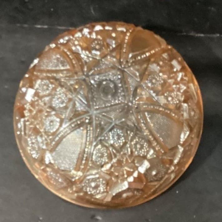 Imperial Glass Marigold Serving Bowl, Vintage Iridescent Carnival Glassware - Thumbnail 5