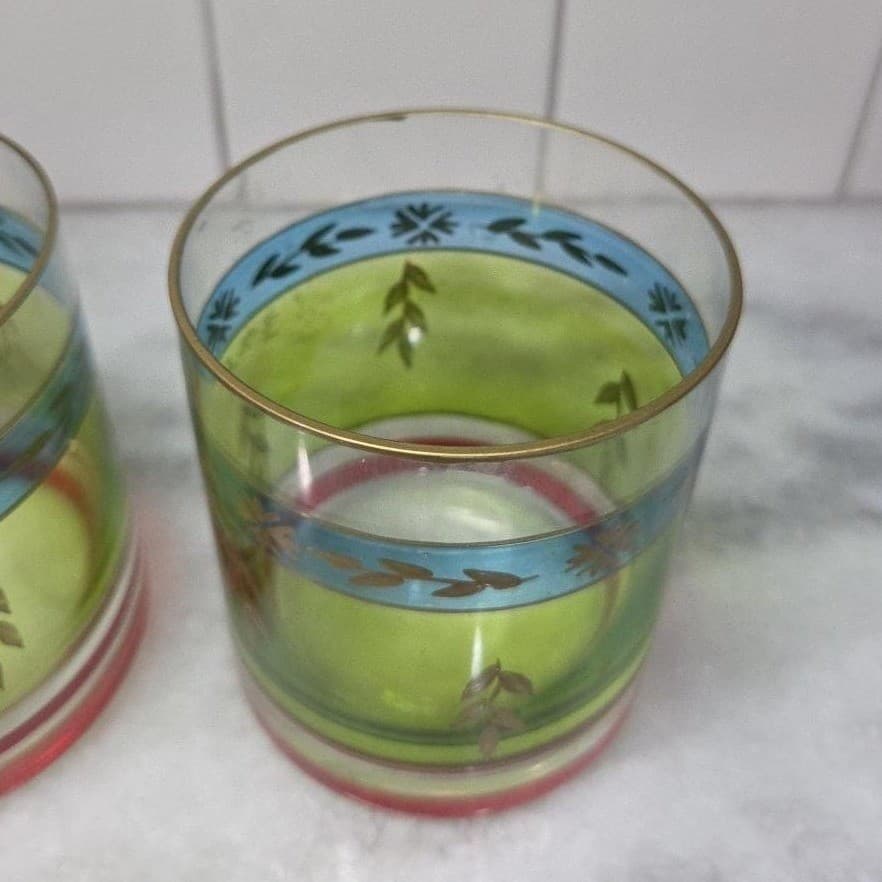 Pier 1 Imports Inspired Lowball Tumblers, Set of 2, Vintage Rocks Glasses - Thumbnail 6