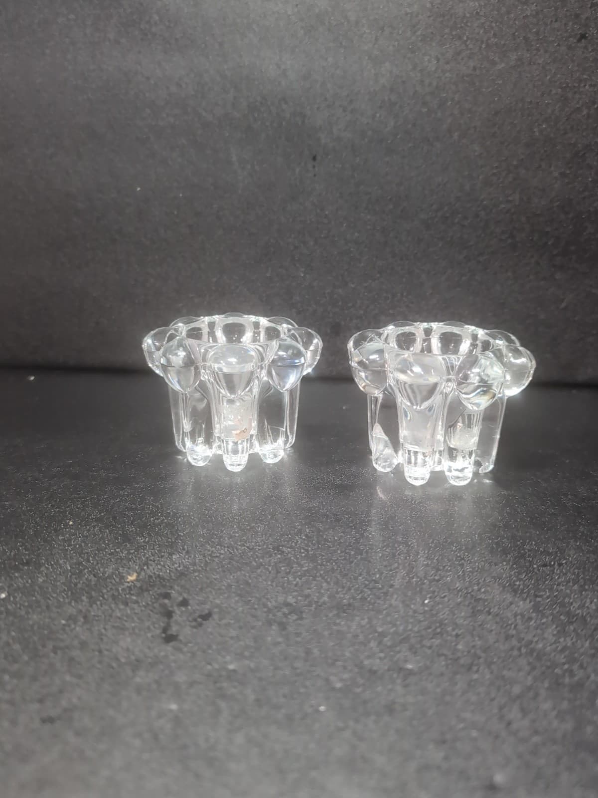 Reims Bubble Glass Candle Votive Set, Clear Glass Holders, Candlelight, Set of 2 - Thumbnail 3