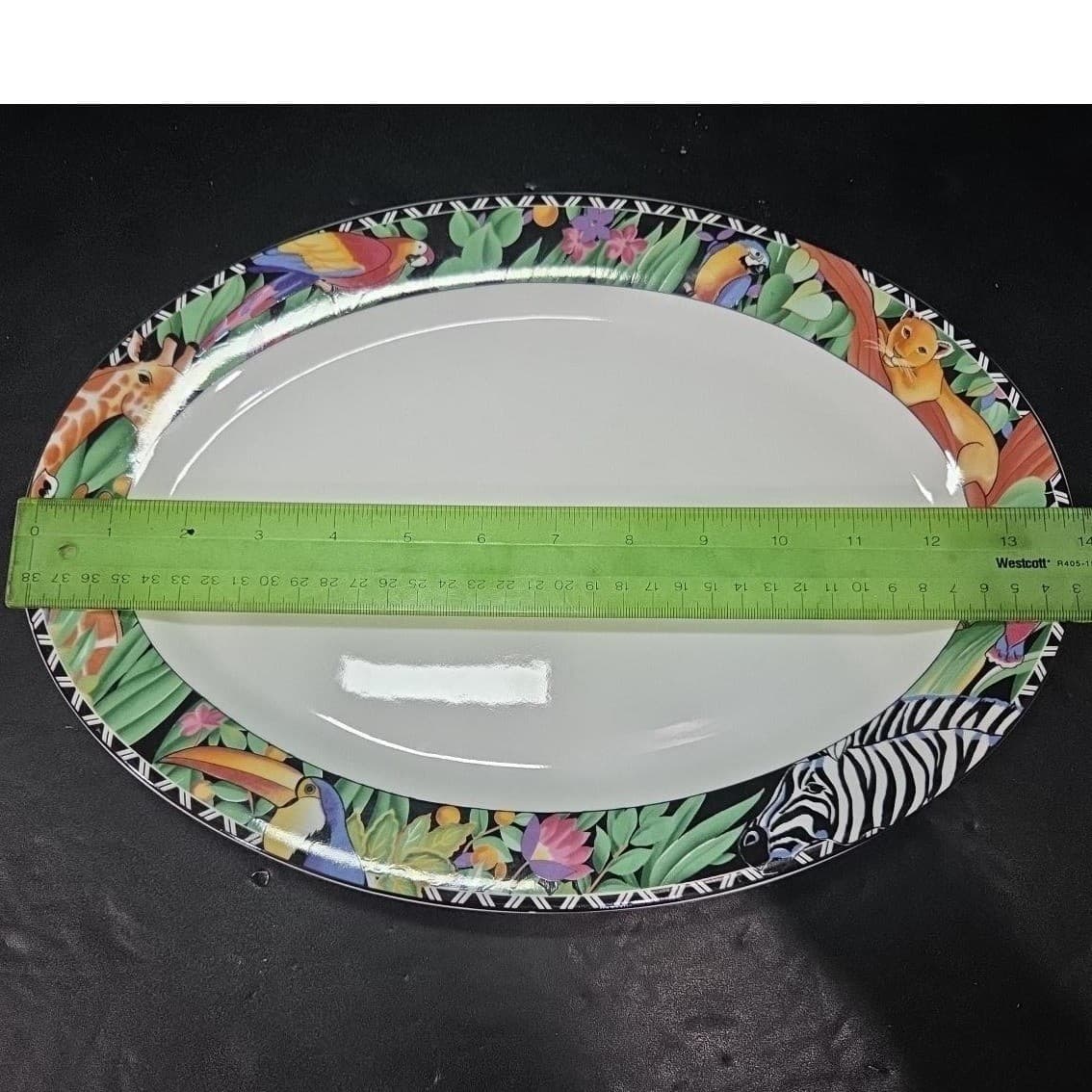 Sakura Ultra Porcelain Oval Platter, Magic Jungle by Sue Zipkin Serving Tray - Thumbnail 5