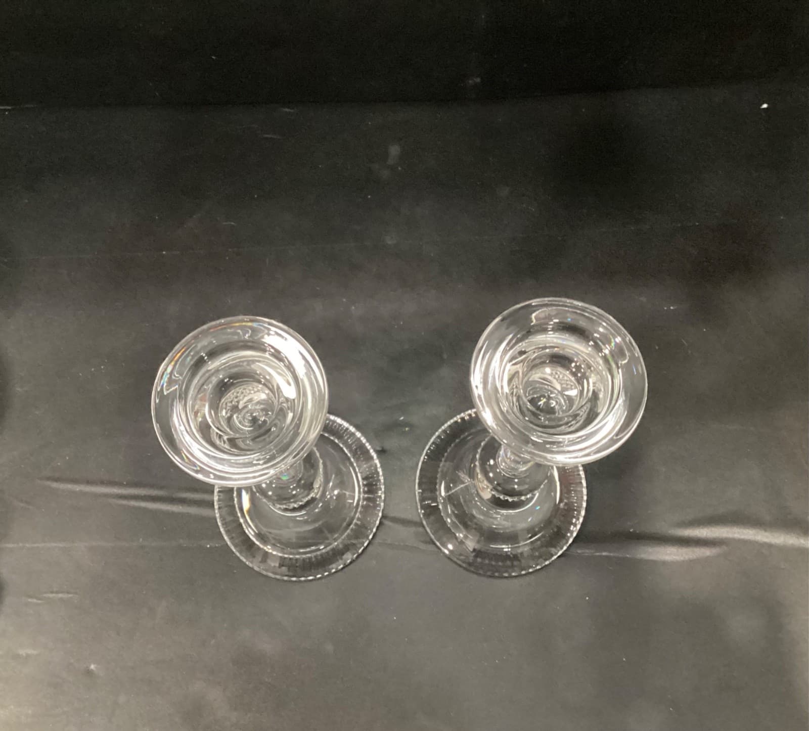 Pair of Crystal Candle Holders 9 1/2 inches Tall & Elegant - Thumbnail 2