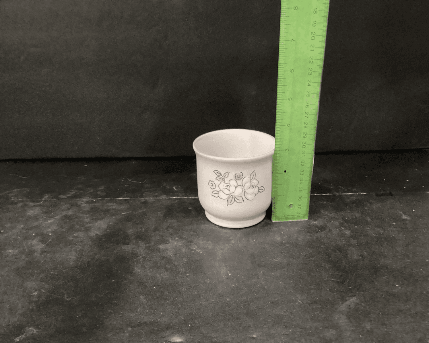 VTG Chantilly Fleur de Lune 4 Coffee Cups White Stoneware Mugs Japan Blue Rim - Thumbnail 4