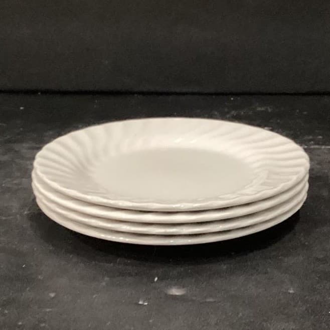 Johnson Bros Regency White Swirl Dessert Plates, Set of 4, Vintage Dinnerware - Thumbnail 8