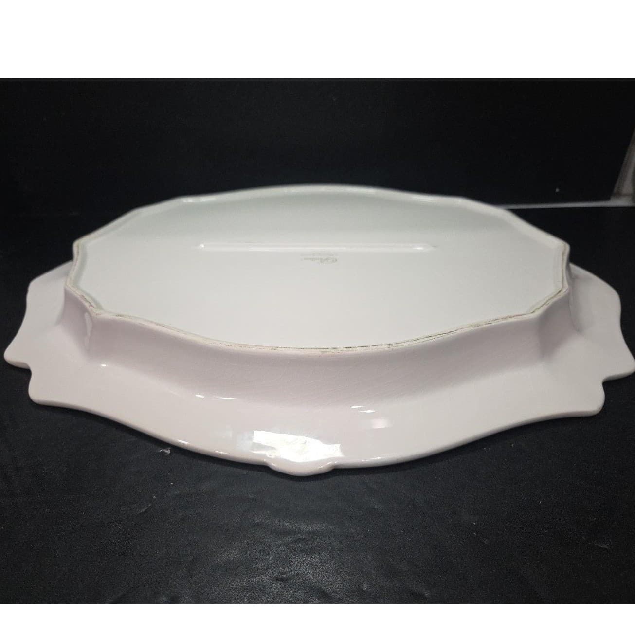 Princess House Pavilion Oval Serving Platter #1216, Vintage Off White Tableware - Thumbnail 10
