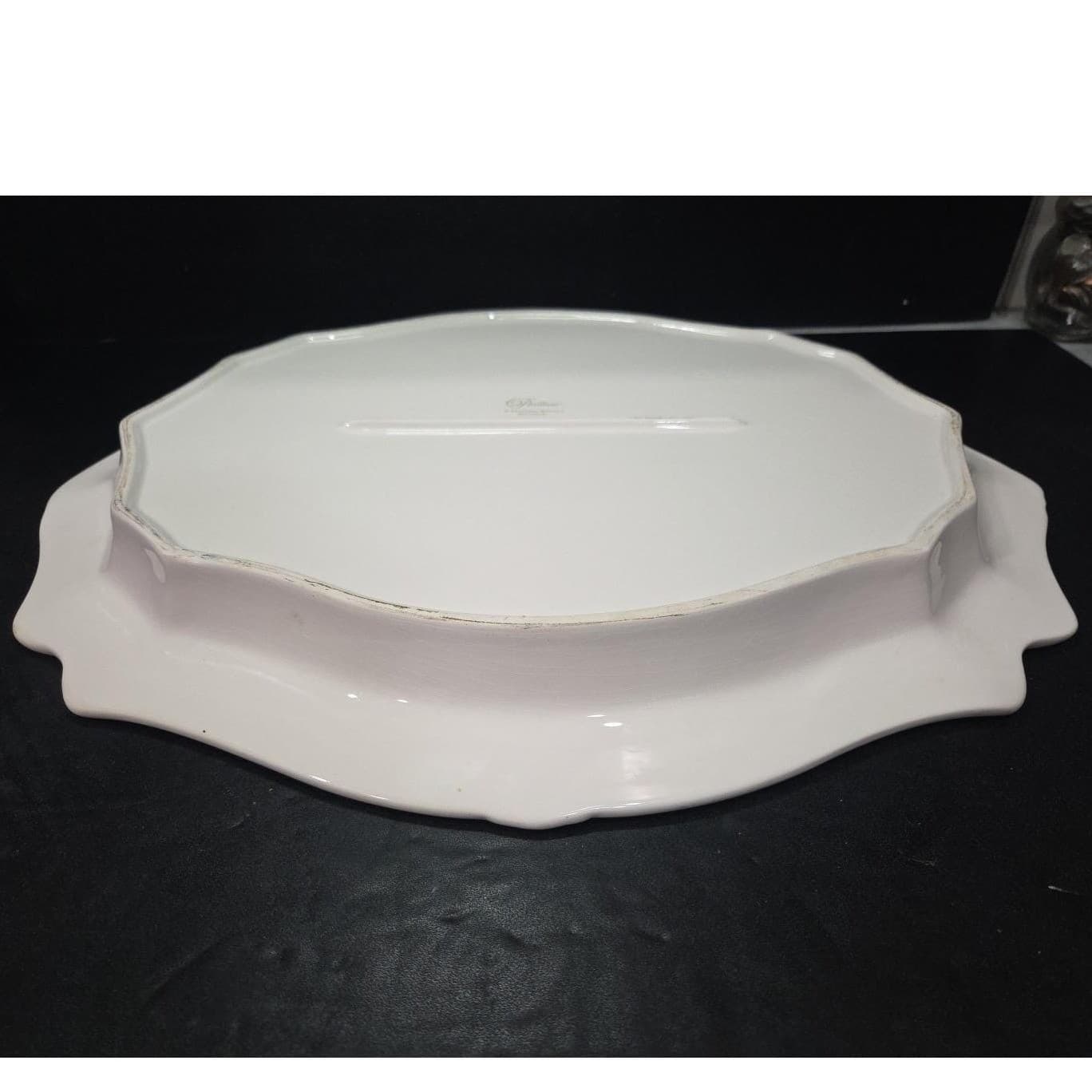 Princess House Pavilion Oval Serving Platter #1216, Vintage Off White Tableware - Thumbnail 8