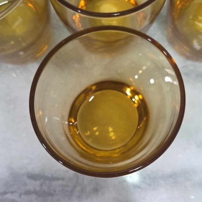 Amber Gradient Tumblers, Set of 4, Orange Yellow Brown Vintage Glasses Drinkware - Thumbnail 7