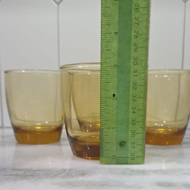 Amber Gradient Tumblers, Set of 4, Orange Yellow Brown Vintage Glasses Drinkware - Thumbnail 9